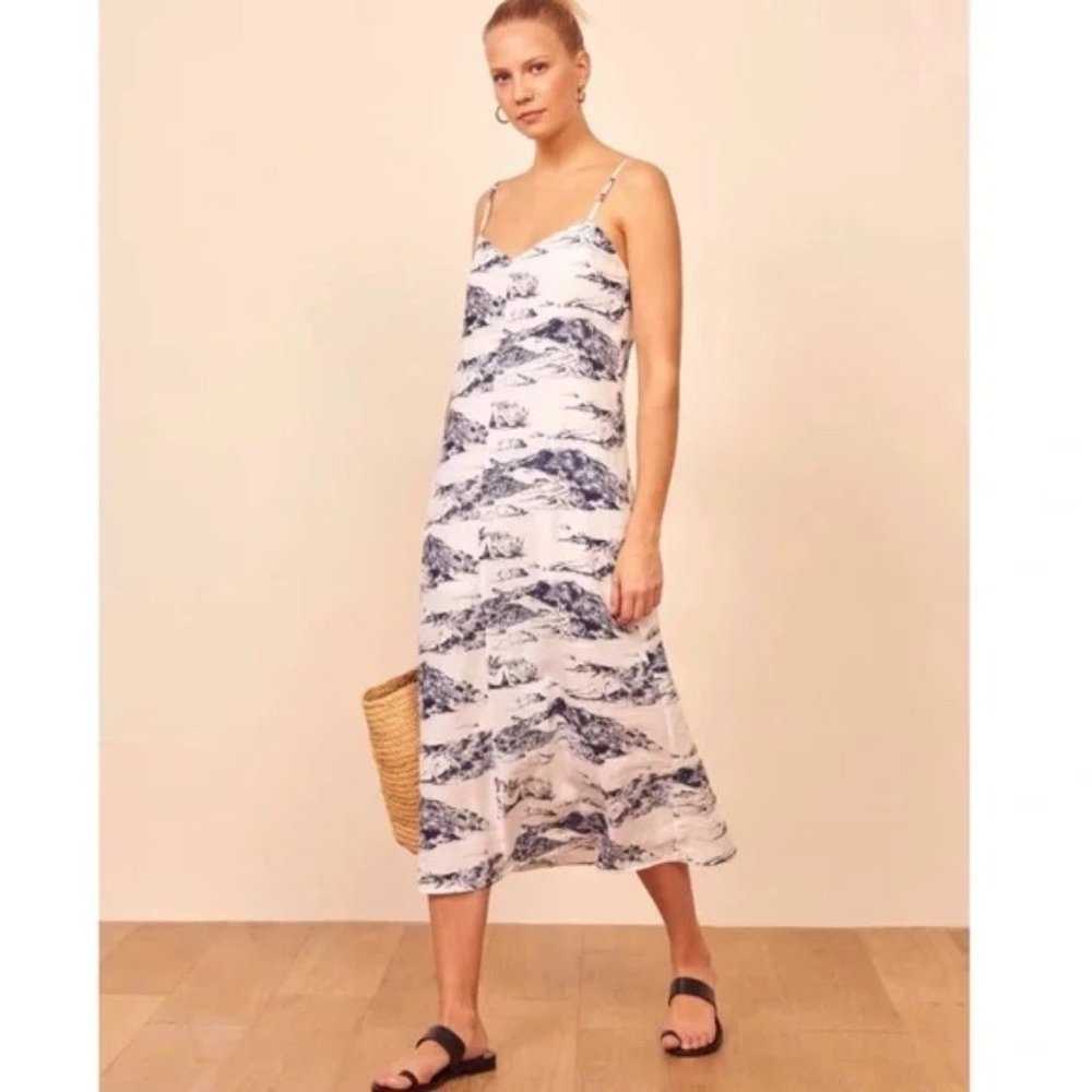 Reformation Gisele linen maxi dress in Covina print Sz Small